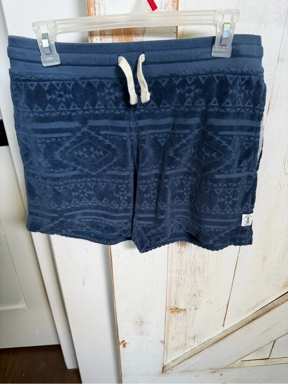 chubbies Navy Patterned Drawstring Athletic Shorts 0399